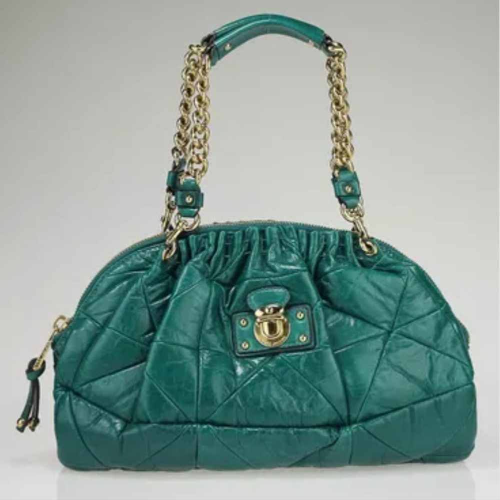Marc Jacobs Designer Green Patchwork Lou Quilted … - image 2